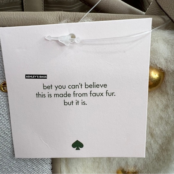 Kate Spade Everything Racing Stripe Faux Shearling Large Tote In Cream Multi - Picture 13 of 16